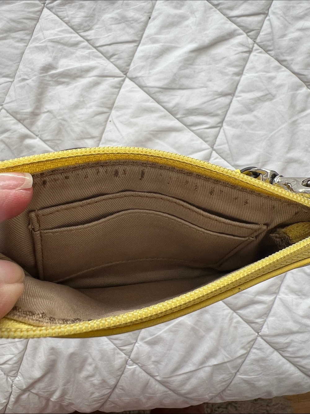 COACH Yellow Leather Wristlet with Silver Hardware - Picture 7 of 7